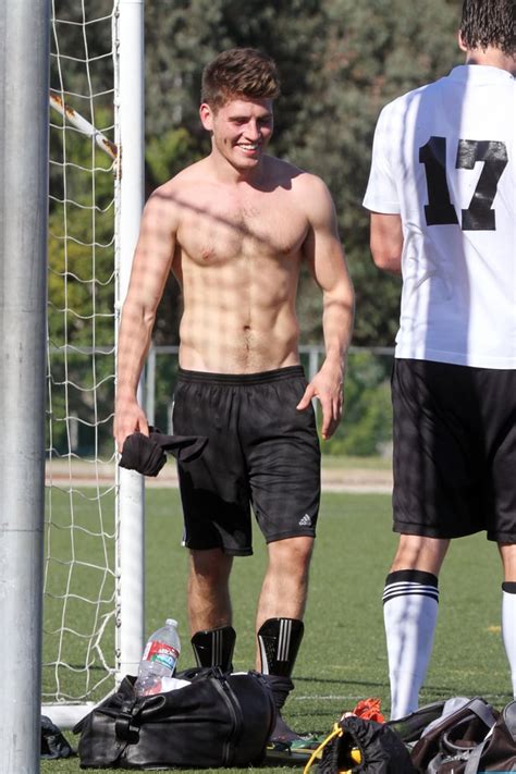 Gregg Sulkin Shirtless Playing Soccer In La Popsugar