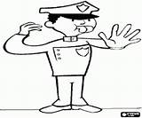 Coloring Police Pages Policeman Whistle Traffic Officer Oncoloring Looking sketch template
