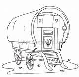 Gypsy Caravan Wagon Pages Coloring Colouring Vintage Printable Related Tattoo Dessin Template Sketch Choose Board sketch template