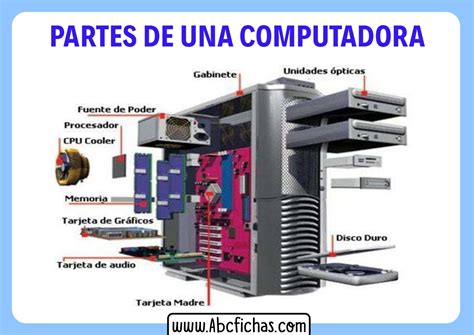 partes de  ordenador  computadora estructura interna  externa