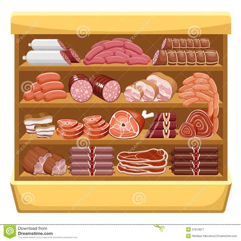Mercado De Carne Ilustração Do Vetor Ilustração De