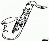 Saxophon Malvorlagen Blasinstrument Saksofon Kolorowanki Muzyka Kleurplaat Kleurplaatkleurplaten Muziek sketch template