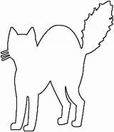Cat Outline Coloring Pages Halloween Clipart Scared Silhouette Drawing Printable Color Outlines Cliparts Template Easy Simple Clip Kids Animal Colouring sketch template