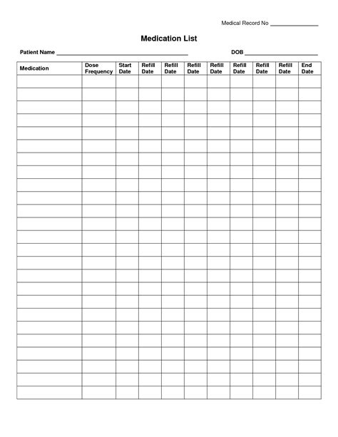 medication log template  word med medication log medication