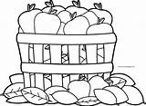 Coloring Fall Apple Bucket Wecoloringpage Pages sketch template