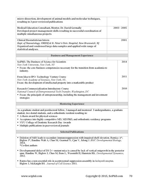 targeted resume examplepage sciphd