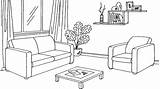 Living Room Coloring Pages Kids Draw sketch template