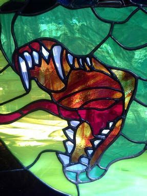 hand crafted stained glass medieval dragon  glass art