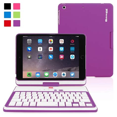 snugg ipad mini  retina  degree rotatable keyboard case  purple high quality cover