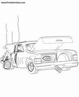 Car Coloring Wreck Broken Down Write Total Off Gif sketch template