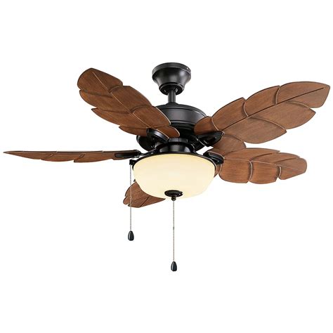 home decorators collection palm cove   led indooroutdoor natural iron ceiling fan