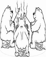 Coloring Pages Camping Bears Three Hunting Woods Print sketch template