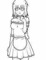 Maid Plz Lineart sketch template