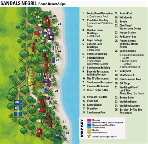 Resort Map Sandals Negril Negril Jamaica