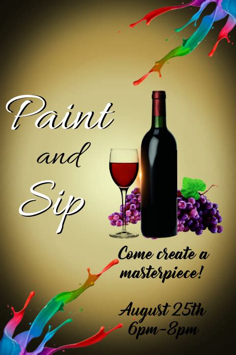 paint  sip flyer template  printable templates