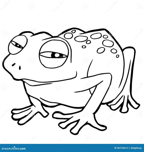 cartoon cute frog coloring page vector stock vector illustration