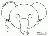 Animal Printable Masks Cut Shapes Mask Coloring Elephant Popular Coloringhome sketch template