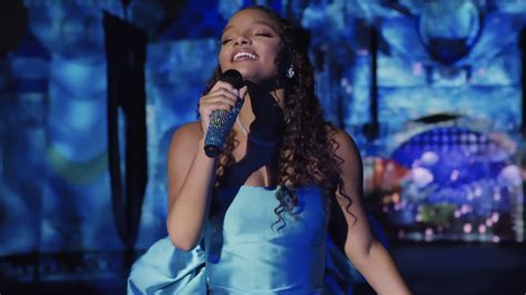 watch halle bailey totally belt out the little mermaid s part of your