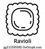 Ravioli Stock Outline Icon Style Gograph Illustrations Royalty sketch template