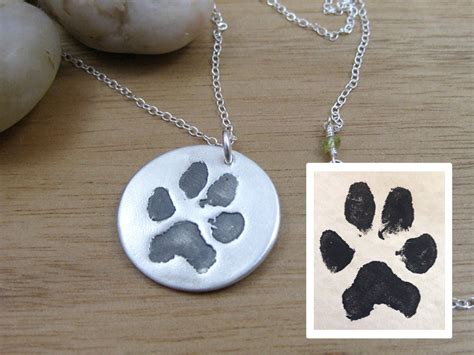 custom paw print necklace pet remembrance jewelry paw print