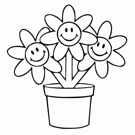 flower pot coloring pages  coloring pages  kids flower