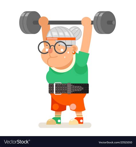 weightlifting fitness healthy activities granny vector image
