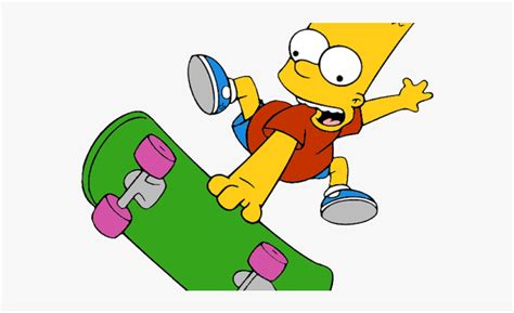 Clipart Wallpaper Blink Bart Simpson With Skateboard