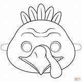 Coloring Turkey Mask Printable Pages Birds Masks Supercoloring Animal Paper Categories sketch template