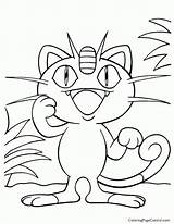 Coloring Meowth Pokemon Pages Popular Getdrawings Library Clipart sketch template