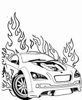 Flames Cars Getdrawings Drawing Coloring sketch template