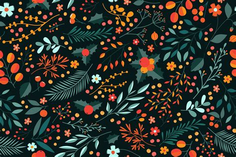 winter floral pattern graphic patterns creative market
