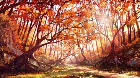 artstation autumn forest renaud perochon