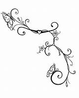 Vine Tattoo Ivy Drawing Tattoos Drawings Vines Butterfly Flower Outline Leaf Designs Print Butterflies Small Rose Women Getdrawings Society6 Silhouette sketch template