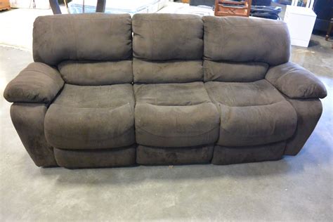 brown microsuede recliner sofa