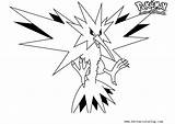 Zapdos Coloring Pages Pokemon Template sketch template