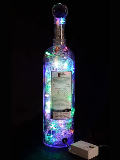 Upcycled Ketel One Vodka Mood Therapy Liquor Bottle Light With Multi