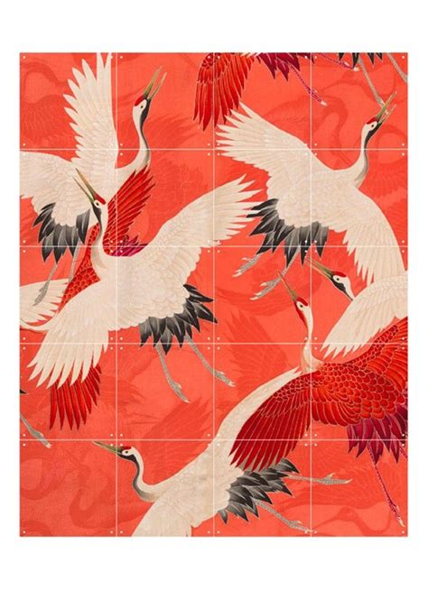 ixxi kimono  cranes reversible wanddecoratie    cm de bijenkorf woonkamer