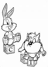 Coloring Looney Pages Tunes Baby Toons Disney Bugs Bunny sketch template