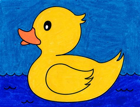 easy   draw  rubber duck tutorial  coloring page
