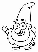 Gravity Falls Coloring Pages Gnomes Gnome Bill Printable Color Say Hi Fall Template Forest Drawings Seven Cartoon sketch template