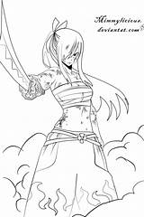 Erza Tail Fairy Coloring Coloriage Scarlet Dessin Pages Deviantart Manga Colouring Lucy Et Colorier Armor Natsu Popular Scarlett Anime Library sketch template