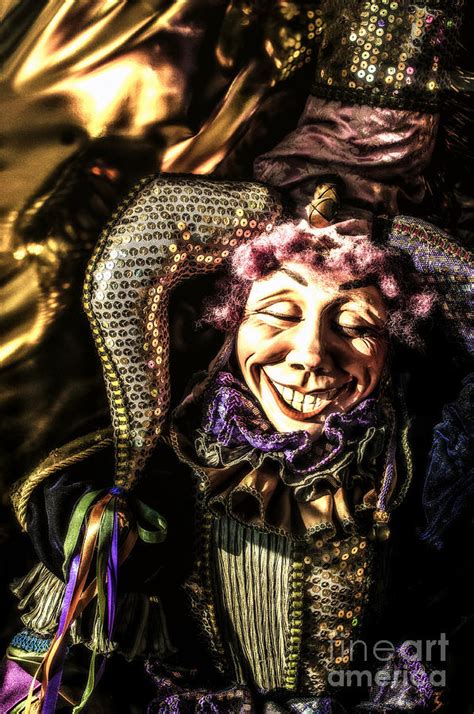 grinning mardi gras jester photograph  frances ann hattier fine art