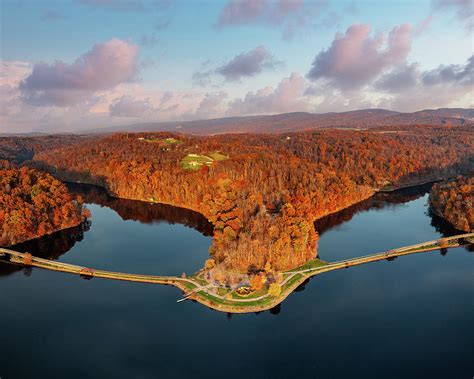 Aerial View Of Cheat Lake Park Near Morgantown Wv Photograph By Steven