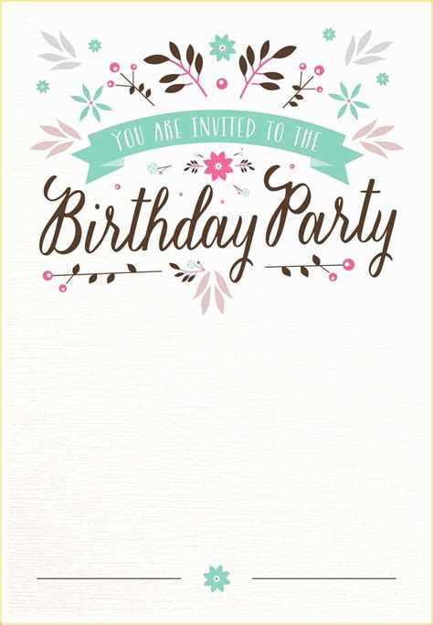 birthday invitation templates  adults  flat floral