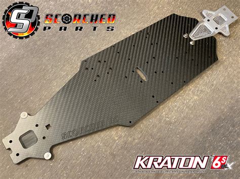 carbon fibre hybrid chassis  arrma kraton    stretch typh scorched parts rc