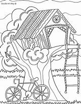 Colouring Treehouse Transportation Alley Getcolorings Gingerbread sketch template