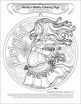 Coloring Pages Pagan Wiccan Brigid Imbolc Adults Printable Book Color Printables Goddesses Copyright Colouring Birth Gods Unassisted Getcolorings Doula Getdrawings sketch template
