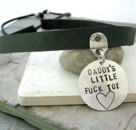 Daddy S Little Fuck Toy Collar Black Leather Choker Etsy