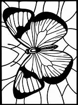 Butterfly Glass Stained Coloring Pages Color Butterflies Three Book Publications Dover Choose Board Expose Homelessness sketch template