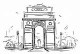 Sketch Skizze Karikatur Berlin Indien Tors Tor Brandenburger sketch template